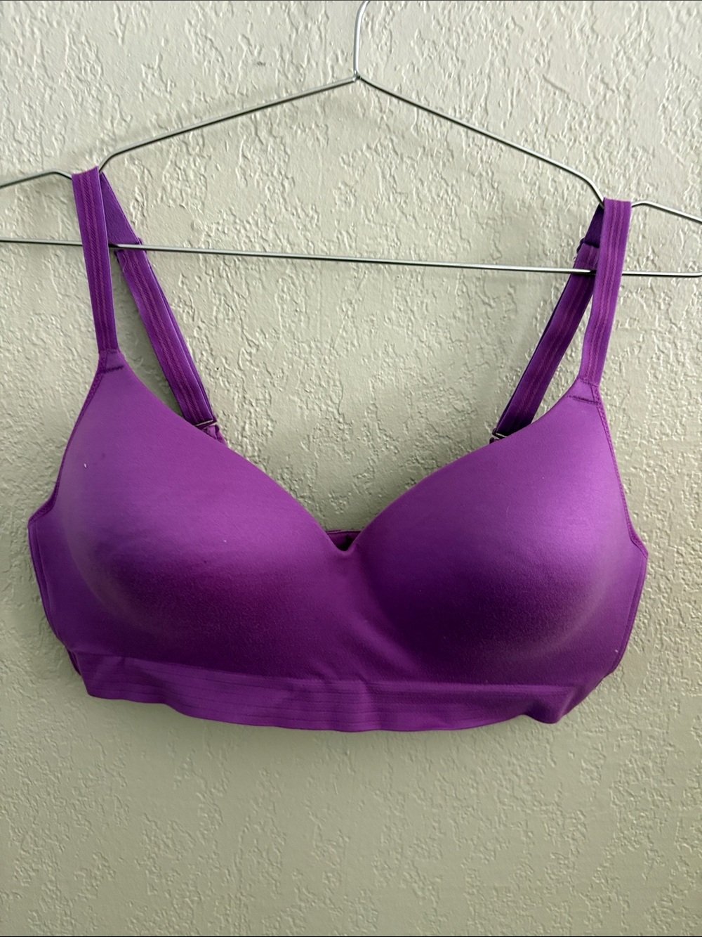 Hanes Bra L large Wireless Wire Free purple